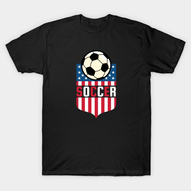 USA Soccer T-Shirt by footballomatic